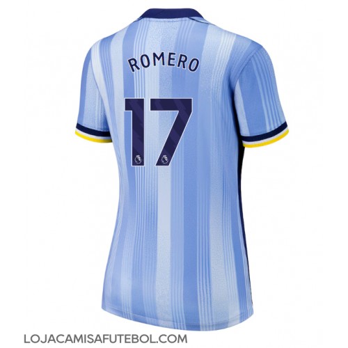 Camisa de Futebol Tottenham Hotspur Cristian Romero #17 Equipamento Secundário Mulheres 2024-25 Manga Curta